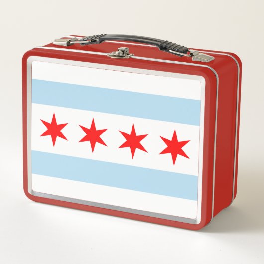 Flag of Chicago, Illinois Metal Lunch Box メタルランチボックス (正面)