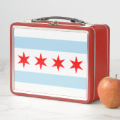 Flag of Chicago, Illinois Metal Lunch Box メタルランチボックス (インサイチュ)
