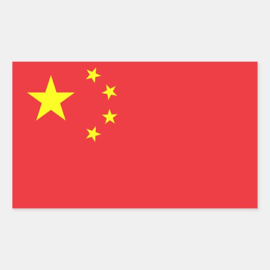 Flag of China 長方形シール (正面)