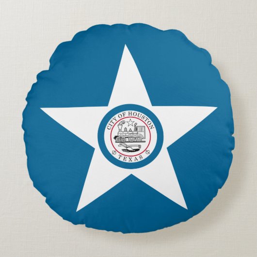 Flag of city of Houston, Texas Round Pillow ラウンドクッション (正面)
