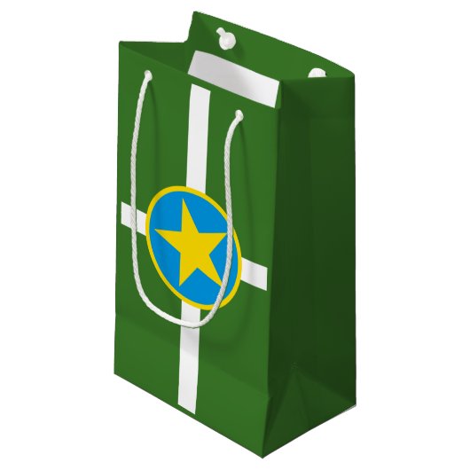 Flag of city of Jackson, Mississippi Small Gift Ba スモールペーパーバッグ (正面アングル)