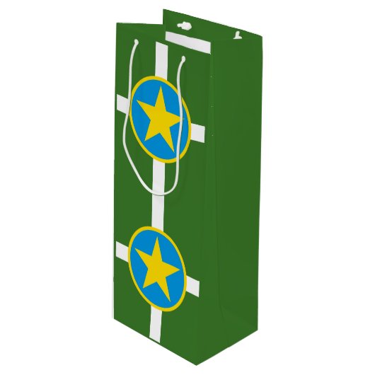 Flag of city of Jackson, Mississippi Wine Gift Bag ワインギフトバッグ (正面アングル)