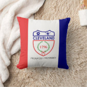 Flag of Cleveland, Ohio Throw Pillow クッション (ブランケット)