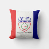 Flag of Cleveland, Ohio Throw Pillow クッション (正面)