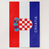 Flag of Croatia With Custom Text ジグソーパズル (縦)