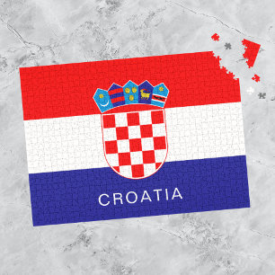 Flag of Croatia With Custom Text ジグソーパズル