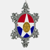Flag of Dallas, Texas Snowflake Pewter Christmas O スノーフレークピューターオーナメント (左)