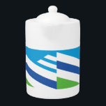 Flag of Dayton, Ohio<br><div class="desc">Teapot with a design with a design with the flag of Dayton,  Ohio. A green,  blue,  and white flag</div>