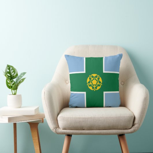 Flag of Derbyshire Throw Pillow クッション (椅子)