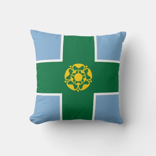 Flag of Derbyshire Throw Pillow クッション (正面)