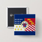 Flag of Detroit, Michigan Button 缶バッジ (正面&裏面)