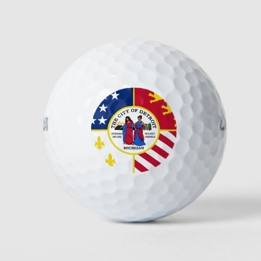 Flag of Detroit, Michigan Golf Balls ゴルフボール (正面)