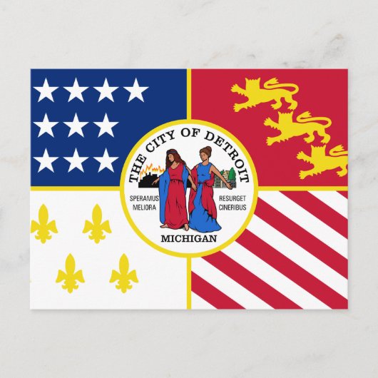 Flag of Detroit, Michigan Postcard ポストカード (正面)
