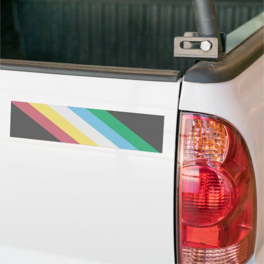 Flag of Disability Pride バンパーステッカー (トラック上)