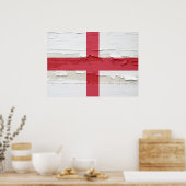 Flag of England Weathered ポスター (キッチン)