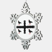 Flag of Flintshire  スノーフレークピューターオーナメント (右)