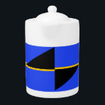 Flag of Folsom, California<br><div class="desc">Teapot with a design with the flag of Folsom,  California. A blue,  black,  and yellow flag</div>