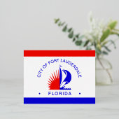 Flag of Fort Lauderdale, Florida 箔シーズンポストカード (立ち正面)