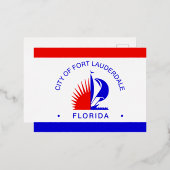Flag of Fort Lauderdale, Florida 箔シーズンポストカード (正面/裏面)