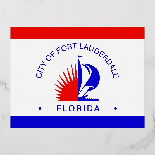 Flag of Fort Lauderdale, Florida 箔シーズンポストカード (正面)