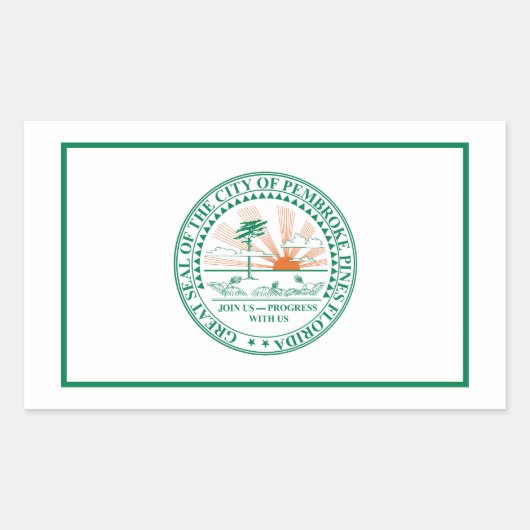 Flag of Fort Pembroke Pines, Florida 長方形シール (正面)