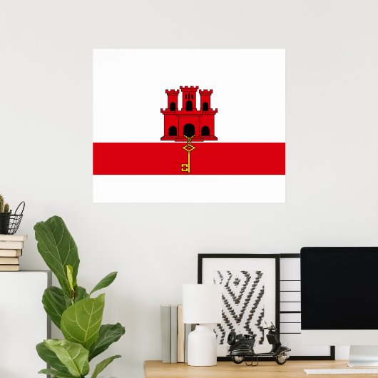 Flag of Gibraltar ポスター (ホームオフィス)