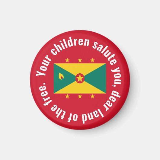 Flag of Guyana National Anthem Red Green Yellow マグネット (正面)