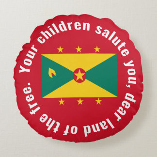 Flag of Guyana National Anthem Red Green Yellow ラウンドクッション