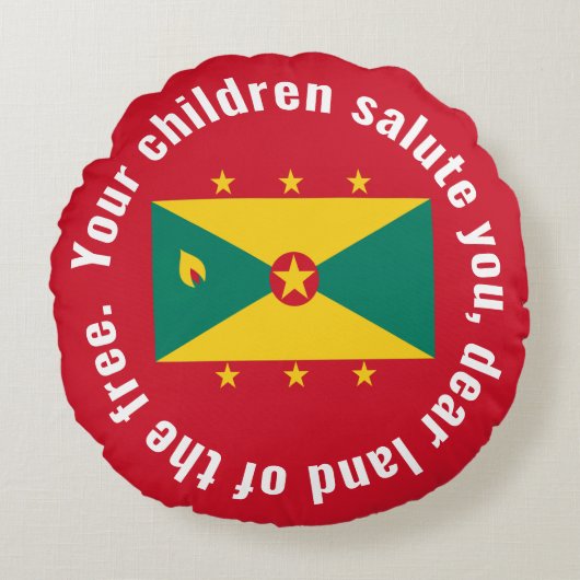 Flag of Guyana National Anthem Red Green Yellow ラウンドクッション (正面)