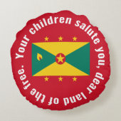 Flag of Guyana National Anthem Red Green Yellow ラウンドクッション (裏面)