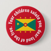 Flag of Guyana National Anthem Red Green Yellow 缶バッジ (正面)