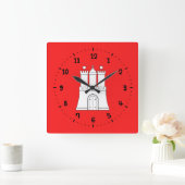 Flag of Hamburg Square Wall Clock スクエア壁時計 (ホーム)