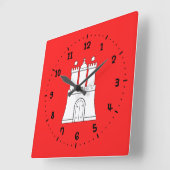 Flag of Hamburg Square Wall Clock スクエア壁時計 (傾斜)