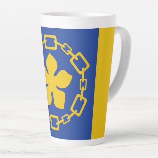 Flag of Hamilton, Ontario Latte Mug カフェラテマグ (右アングル)