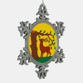 Flag of historic county of Berkshire  スノーフレークピューターオーナメント (左)