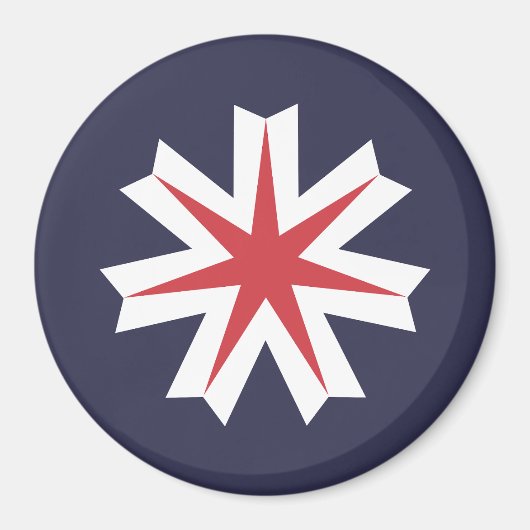 Flag of Hokkaido Prefecture, Japan マグネット (正面)