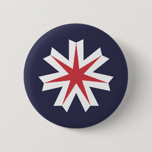 Flag of Hokkaido Prefecture, Japan 缶バッジ