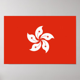 Flag of Hong Kong Bauhinia Blakeana HK Flag ポスター
