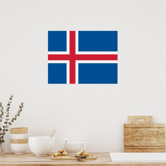 Flag of Iceland ポスター (キッチン)