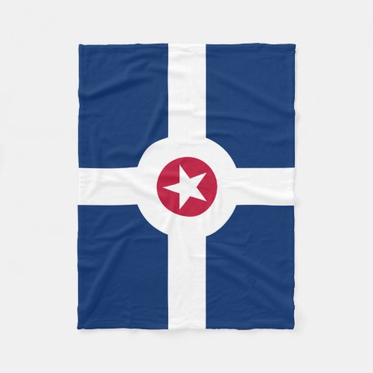 Flag of Indianapolis, Indiana Fleece Blanket フリースブランケット (正面)