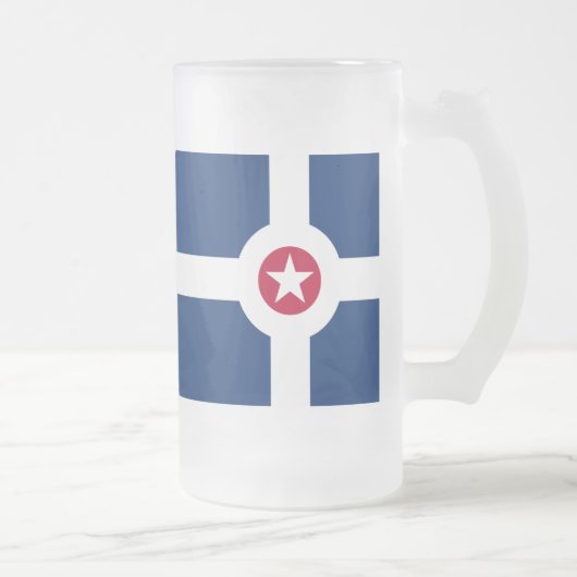 Flag of Indianapolis, Indiana Frosted Glass Beer M フロストグラスビールジョッキ (右)