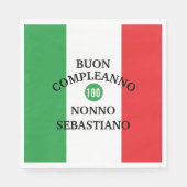 Flag of Italy Buon Compleanno or Anniversario  スタンダードランチョンナプキン (正面)