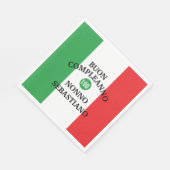 Flag of Italy Buon Compleanno or Anniversario  スタンダードランチョンナプキン (角)