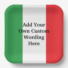 Flag of Italy Buon Compleanno or Anniversario  ペーパープレート