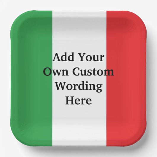 Flag of Italy Buon Compleanno or Anniversario  ペーパープレート (正面)