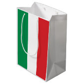 Flag of Italy Buon Compleanno or Custom Wording ミディアムペーパーバッグ (裏面アングル)