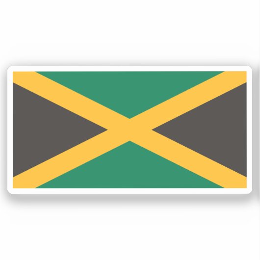 Flag of Jamaica Custom-Cut Vinyl Sticker シール (正面)