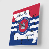 Flag of Jefferson city, Missouri Square Wall Clock スクエア壁時計 (傾斜)