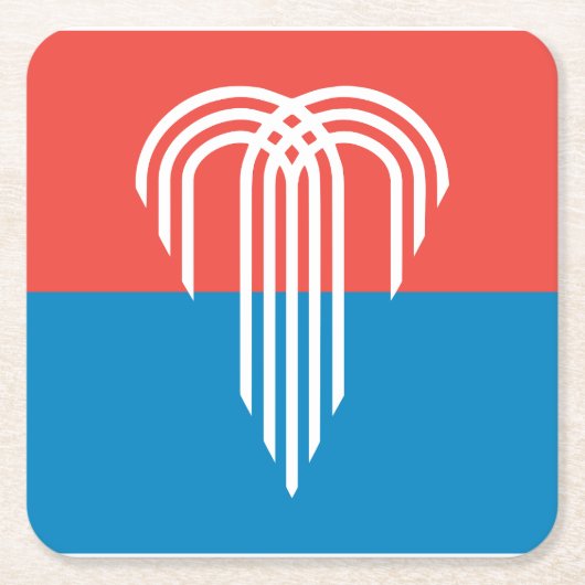 Flag of Kansas City, Missouri スクエアペーパーコースター (正面)