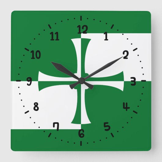 Flag of Kirkcudbrightshire Square Wall Clock スクエア壁時計 (正面)